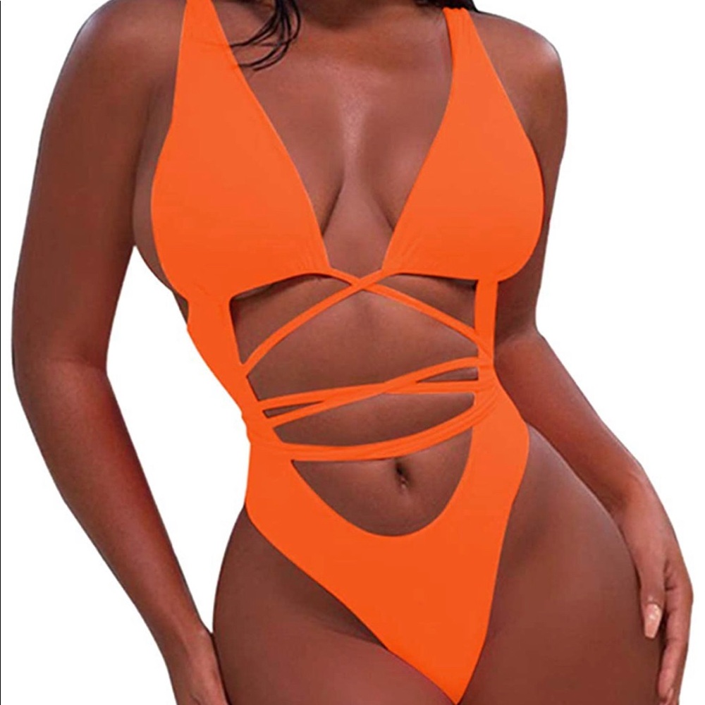 Orange bathing suit